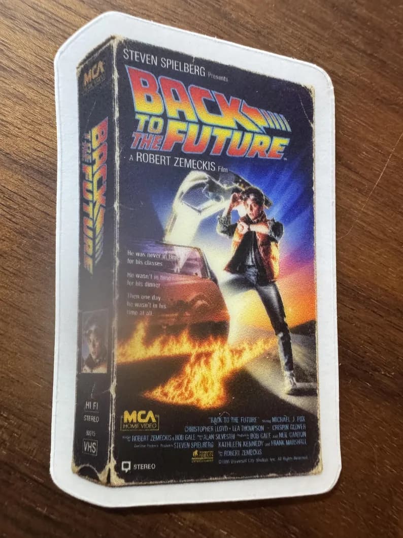 Back to the Future VHS Sticker / Distressed Retro Movie Vinyl Decal / Vintage 80s VHS Tape Sticker / Marty McFly Nostalgia Gift