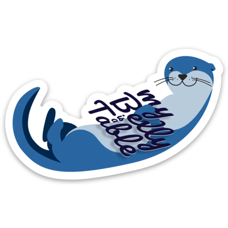 Aesop Rock inspired "My Belly Is A Table" - Laptop Otter Sticker